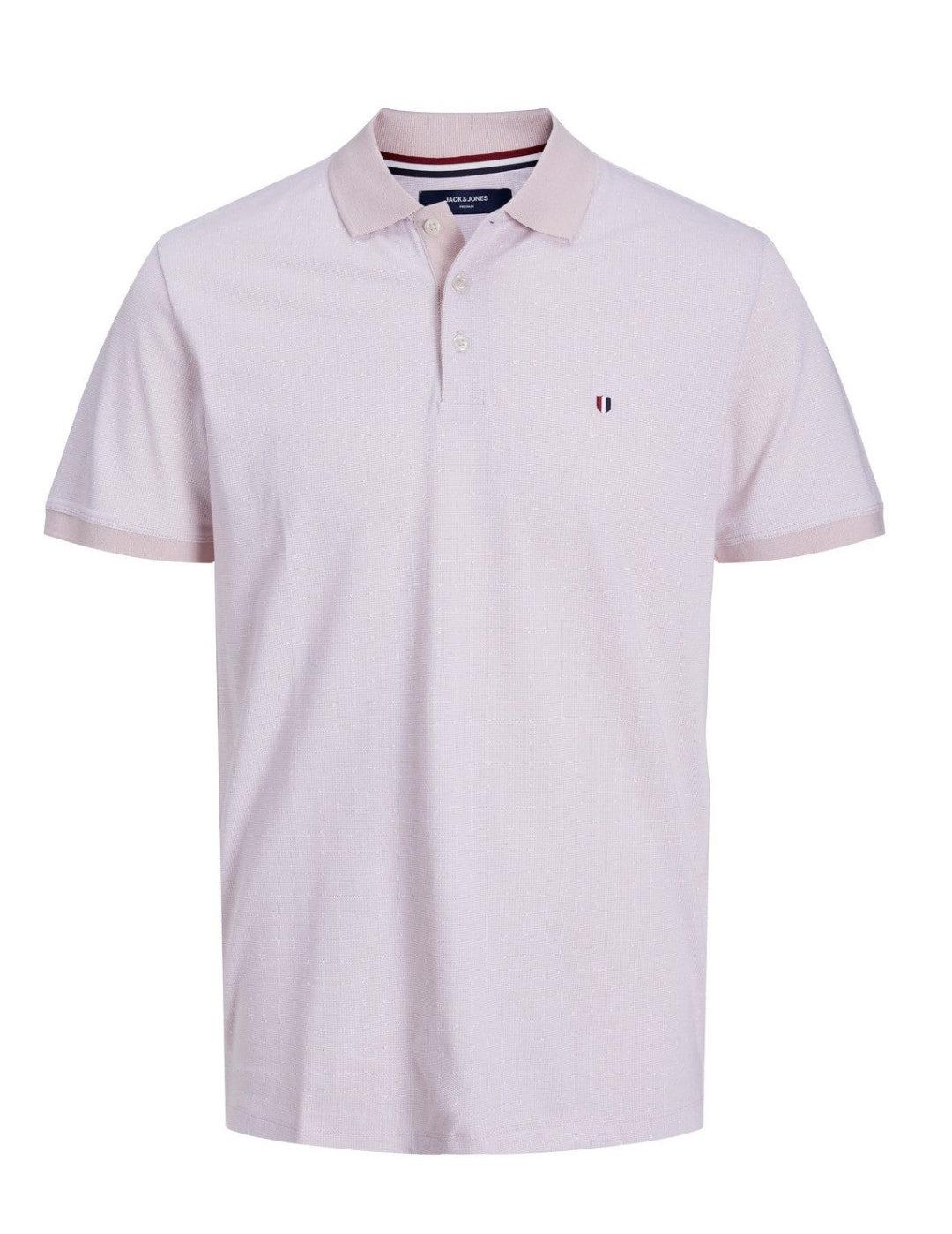 Polo Jack&Jones Blugunner rosa de manga corta para hombre