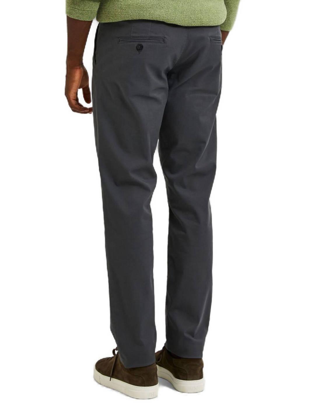 Pantalon chino Selected slim gris oscuro para hombre
