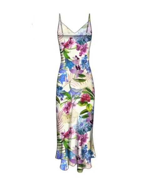 Vestido largo Akilina estampado flores para mujer