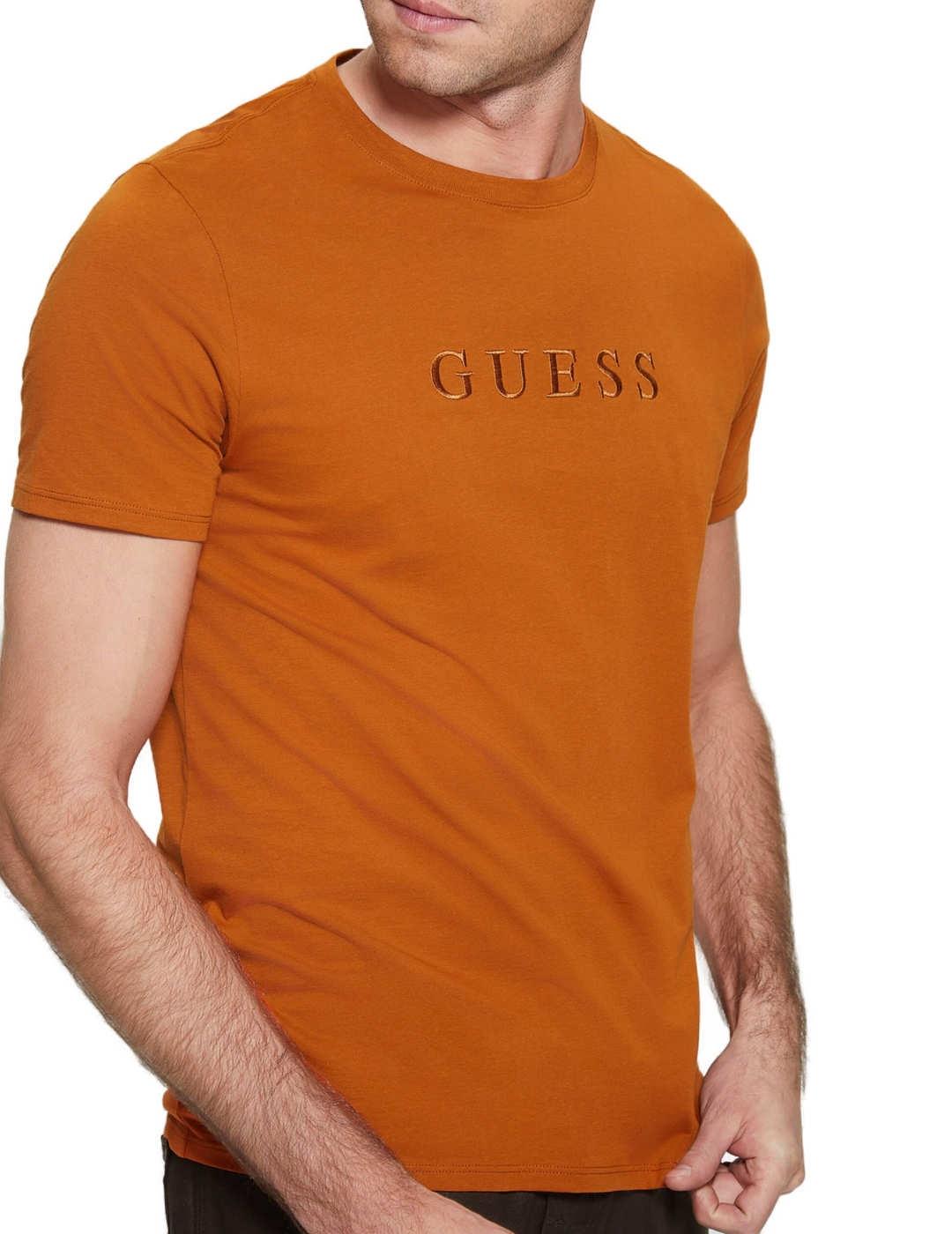 Camiseta Guess Classic Pima teja manga corta para hombre