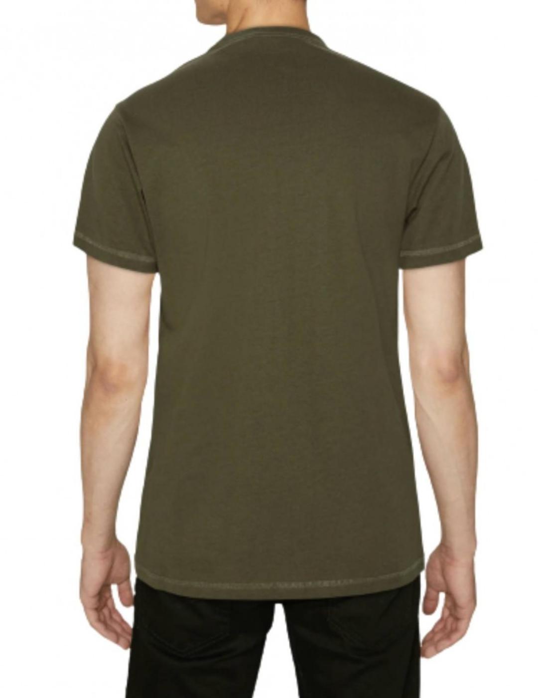 Camiseta Guess Moisey verde de manga corta para hombre