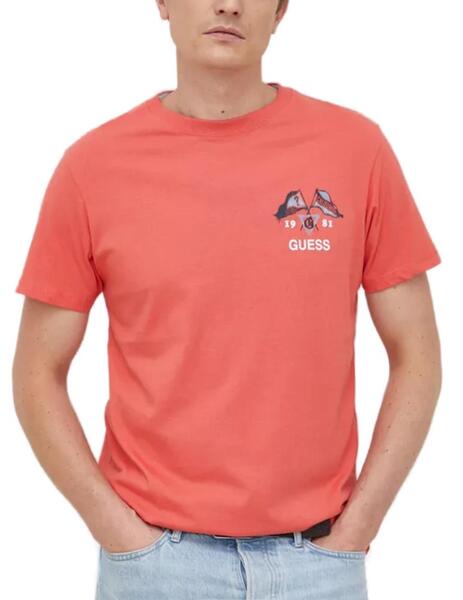 Camiseta GuessFelikc salmon de manga corta para hombre