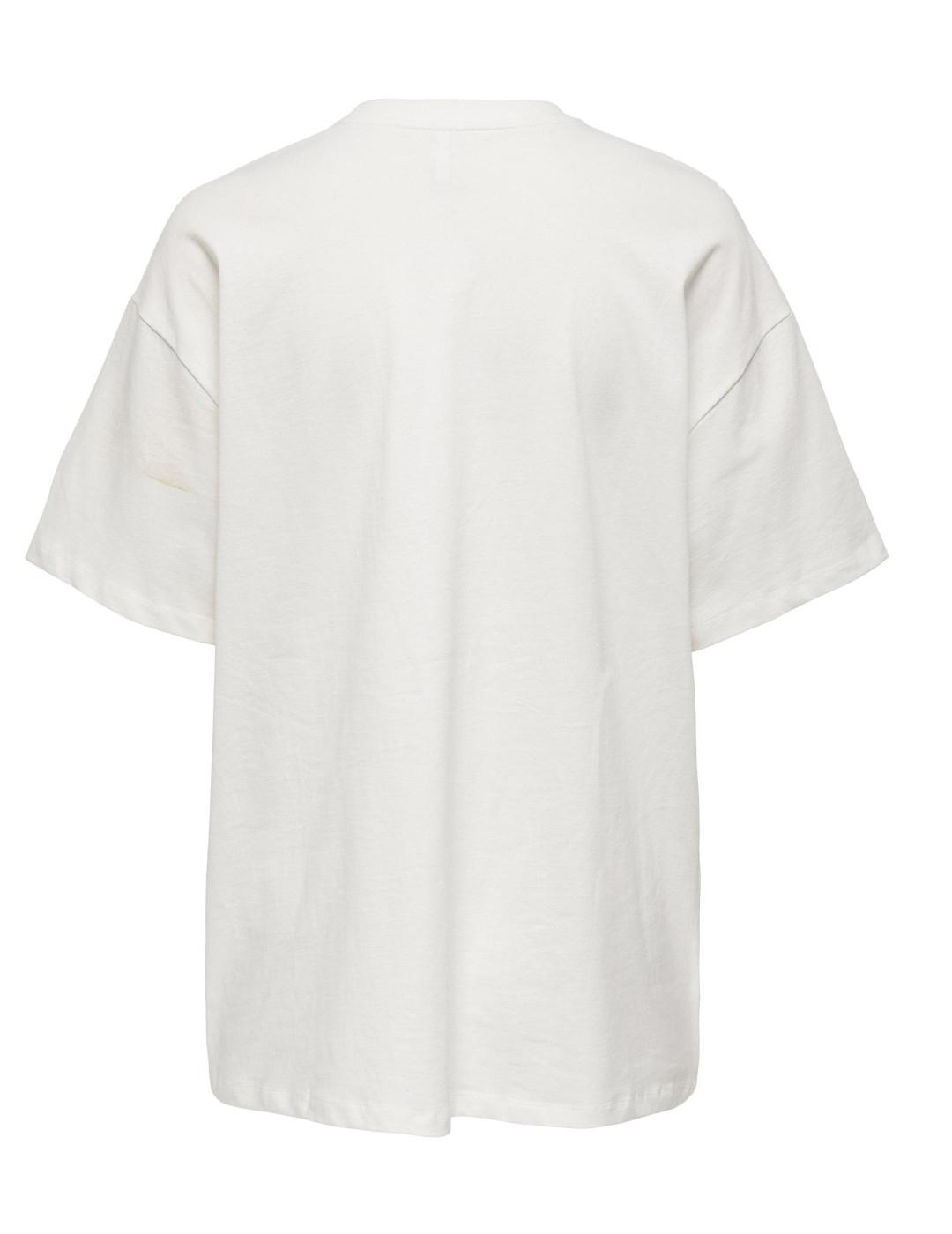 Camiseta Only Luna blanca de manga corta para mujer