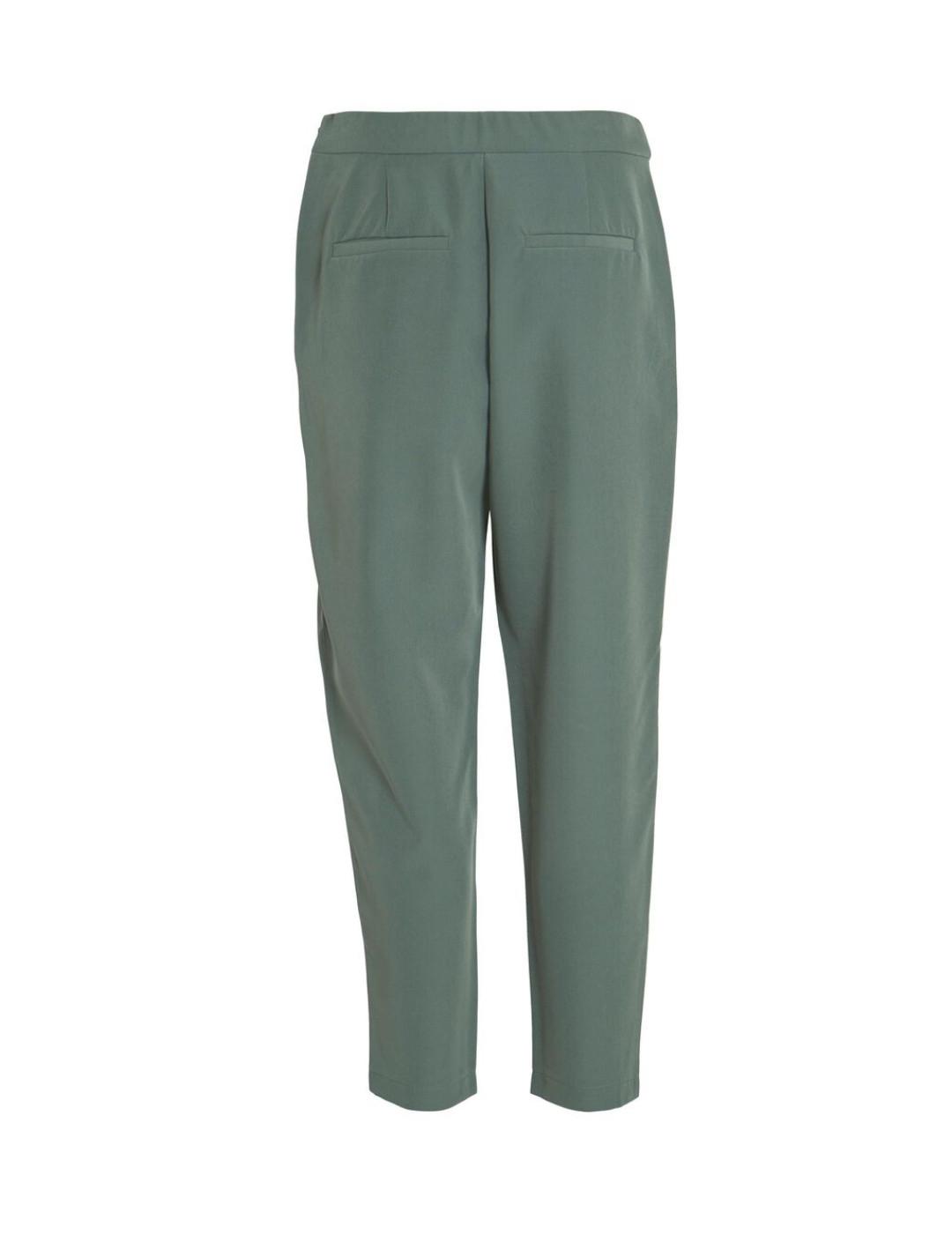 Pantalon Vila Carrie slim color verde de vestir para mujer