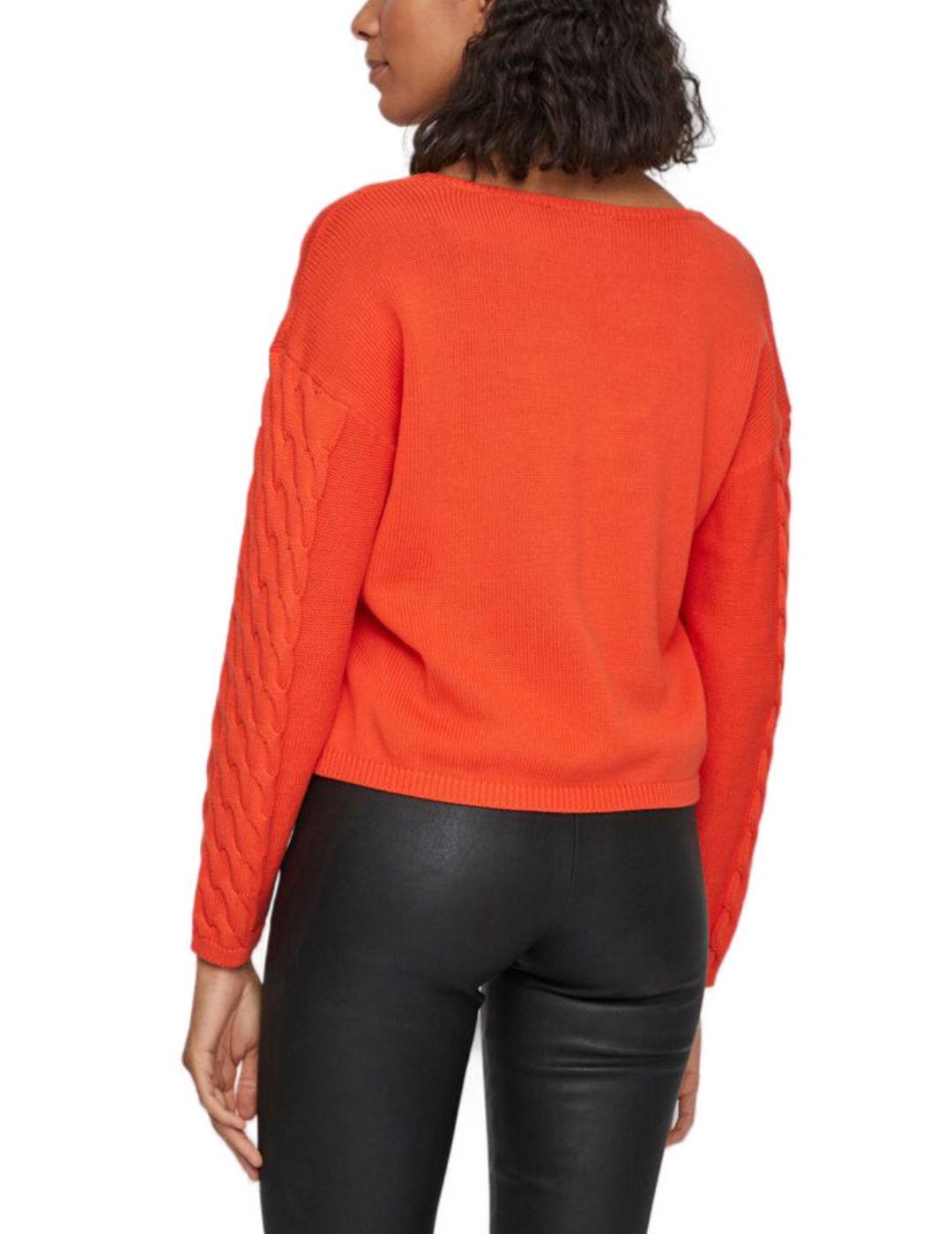 Jersey Vila Chap naranja cuello pico para mujer