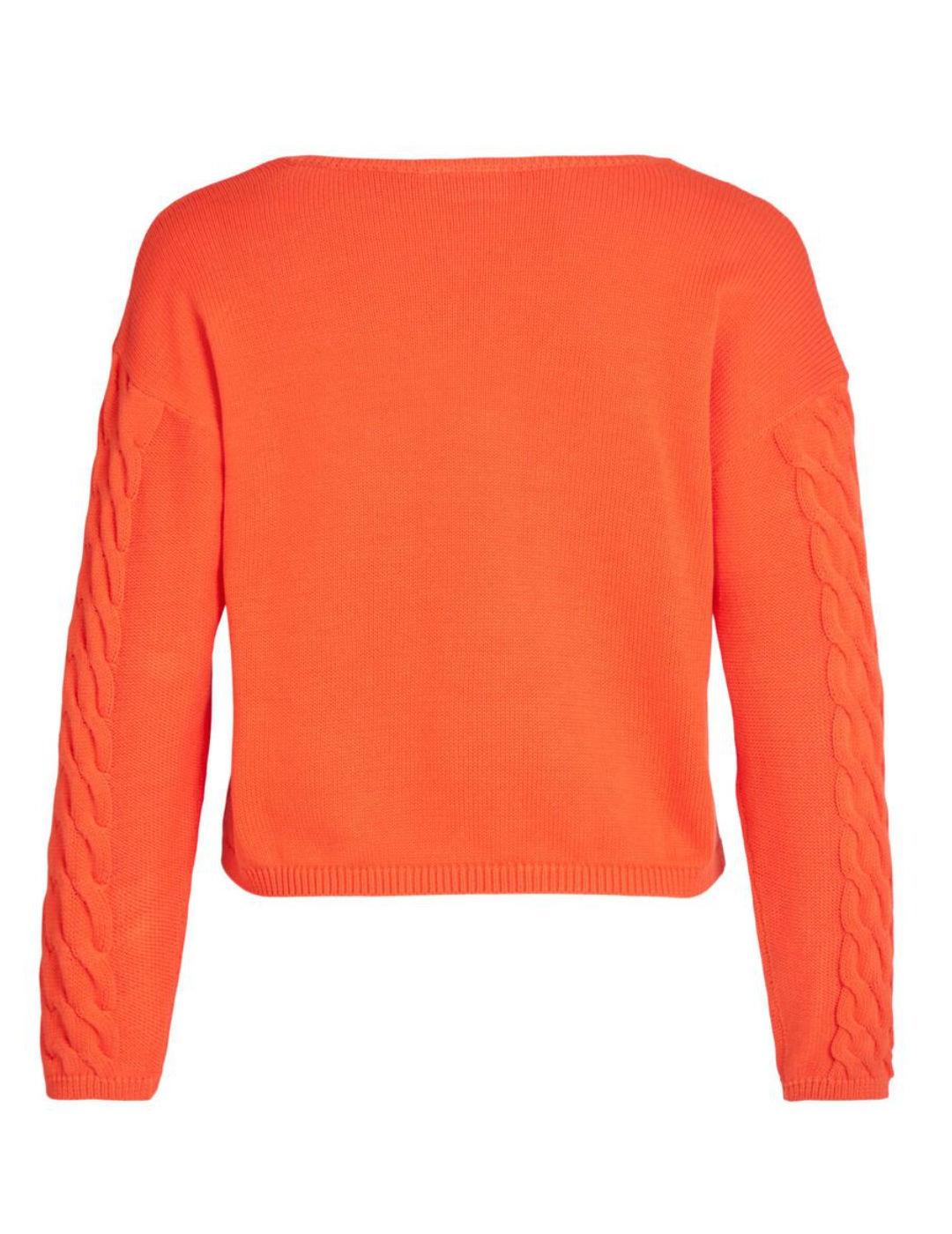 Jersey Vila Chap naranja cuello pico para mujer