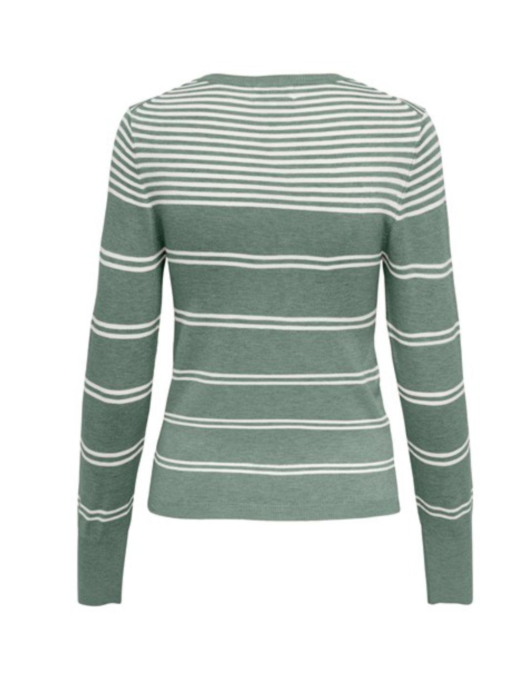 Jersey Only Julie a rayas verde manga larga de mujer