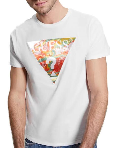 Camiseta Guess Abstract blanca manga corta para hombre