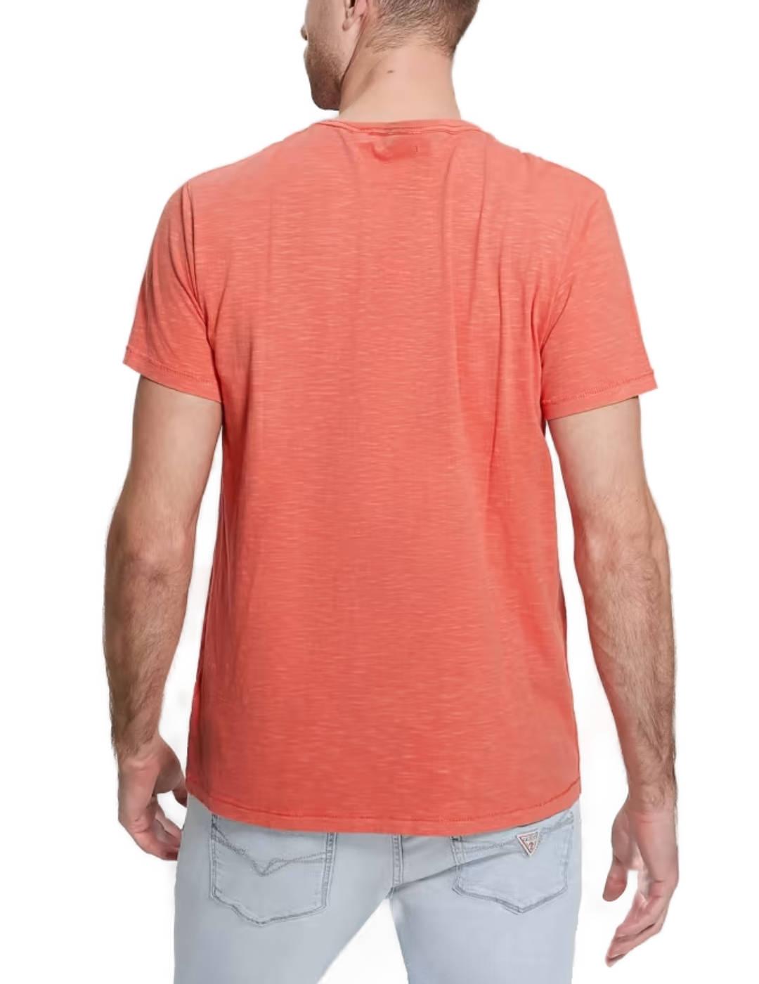 Camiseta Guess Siollan naranja manga corta para hombre