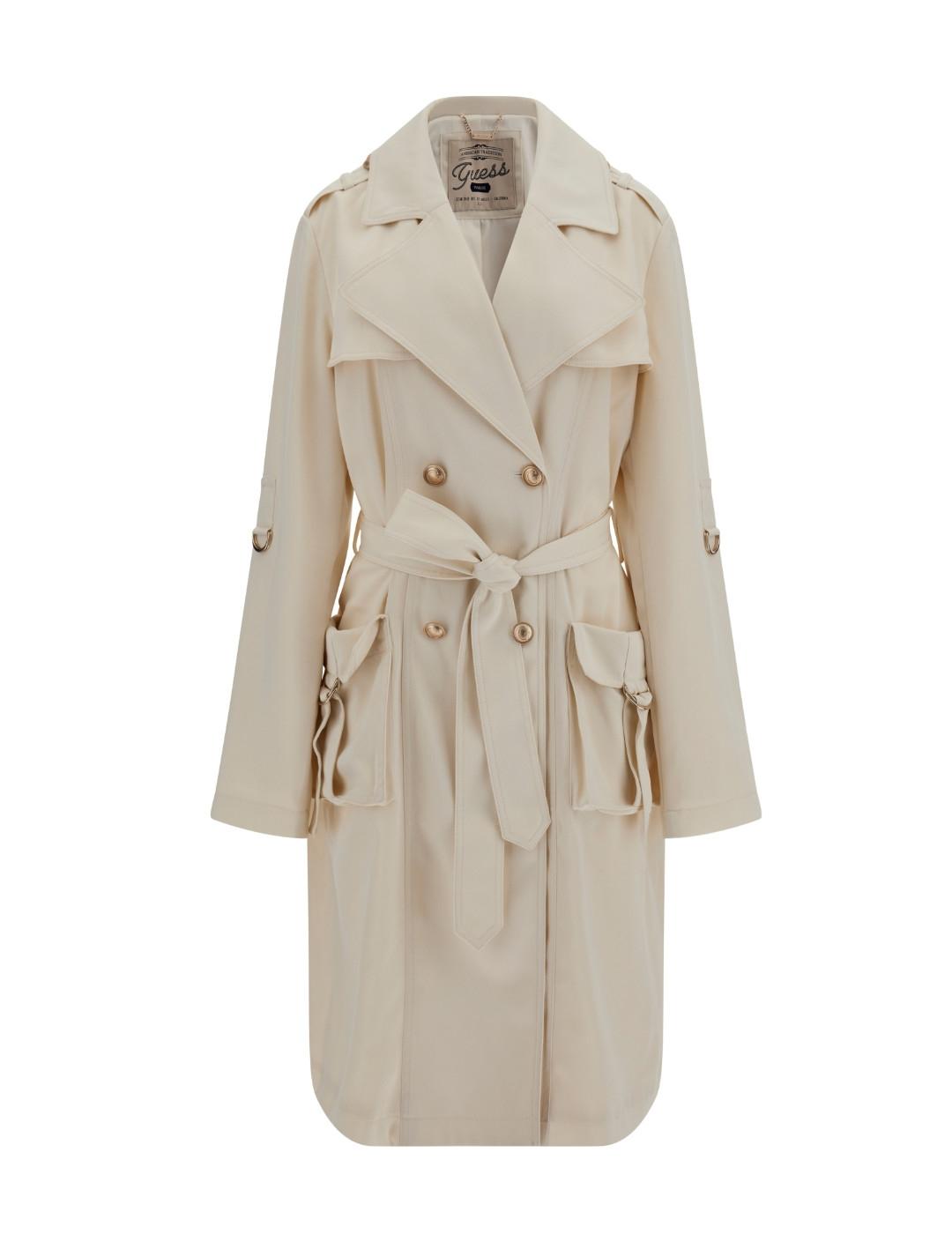 Trench Guess Agape beige 3/4 con cinturón para mujer