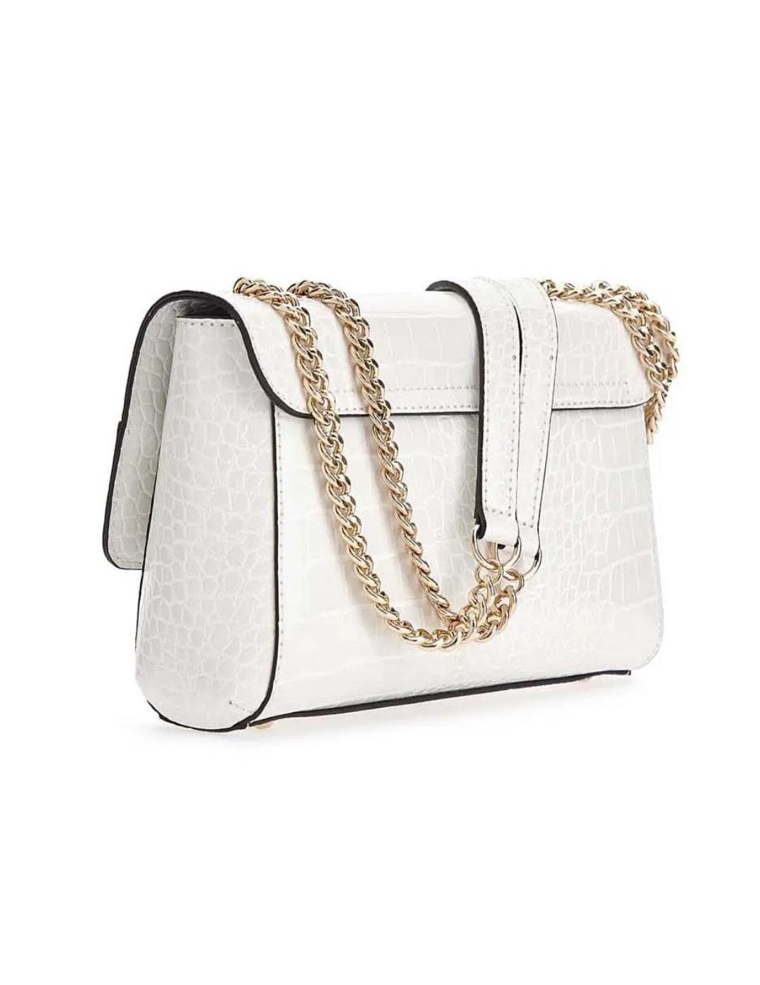 Bolso Guess Nell bandolera blanco con estampado para mujer