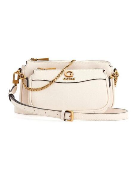 Bolso Guess Nell bandolera blanco con estampado para muj