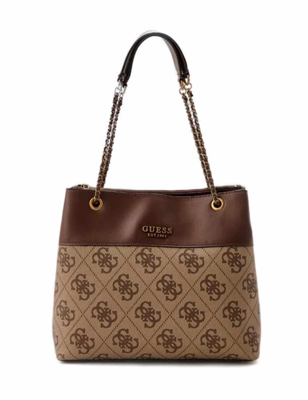 Bolso Guess Berta logo marron grande para mujer