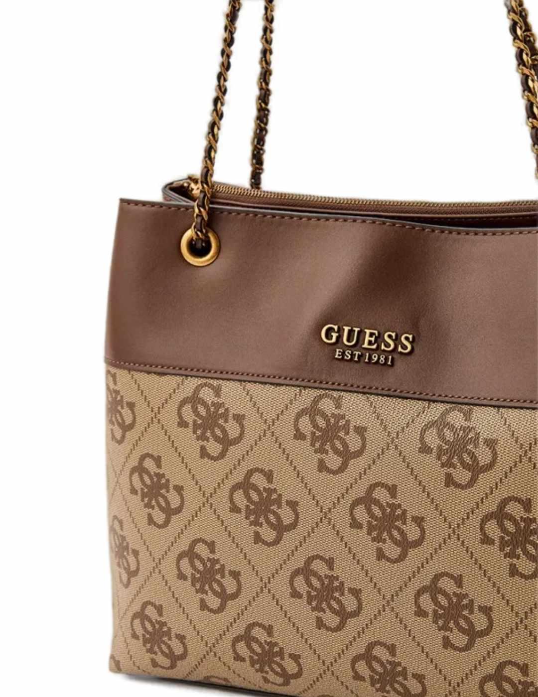 Bolso Guess Berta logo marron grande para mujer