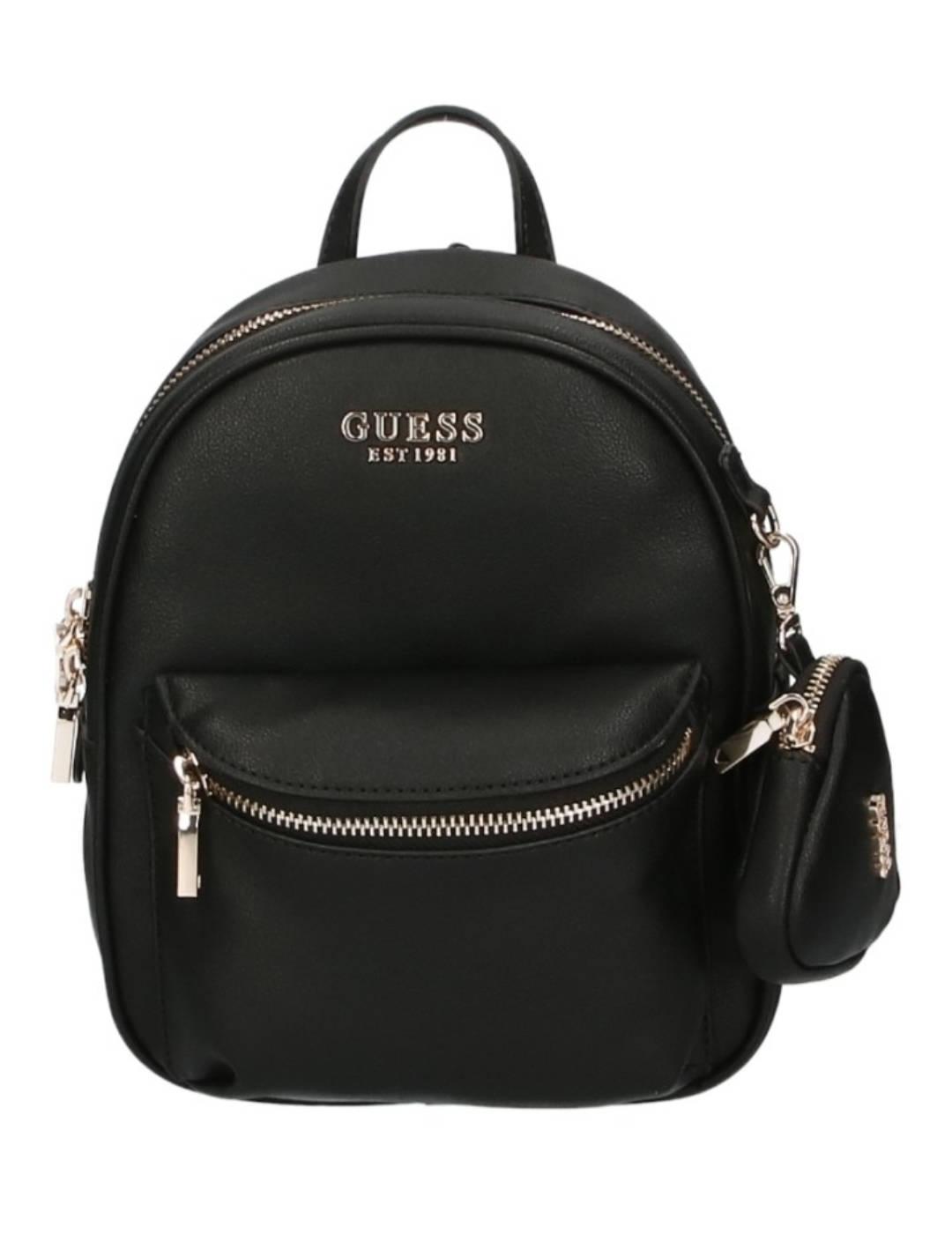 Mochila Guess House Party negra pequeña para mujer