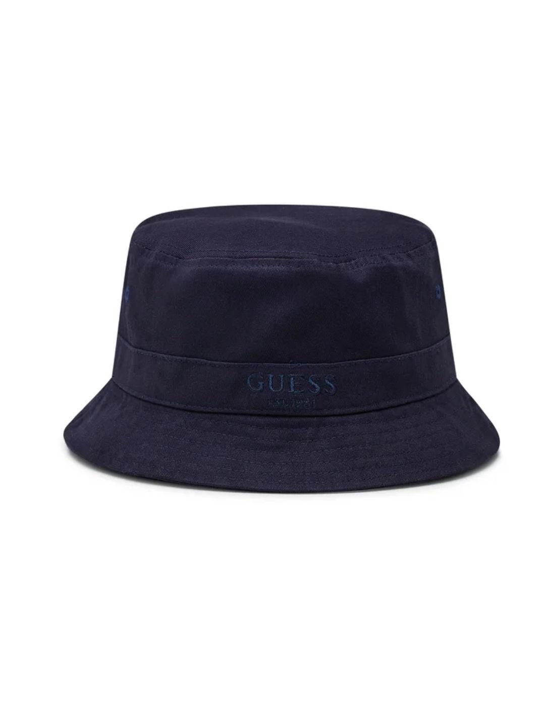 Gorro Guess bucket azul marino estilo pescador para hombre