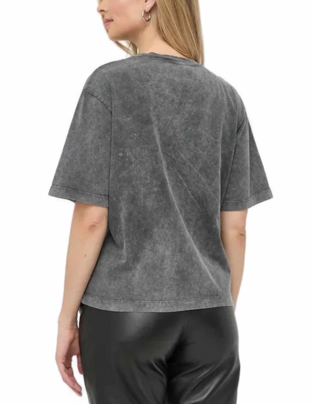 Camiseta Guess Celia gris oscuro para mujer