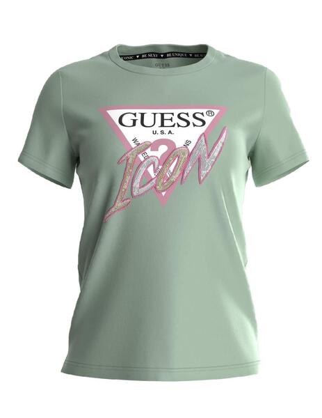 Camiseta Guess Icon rosa para mujer