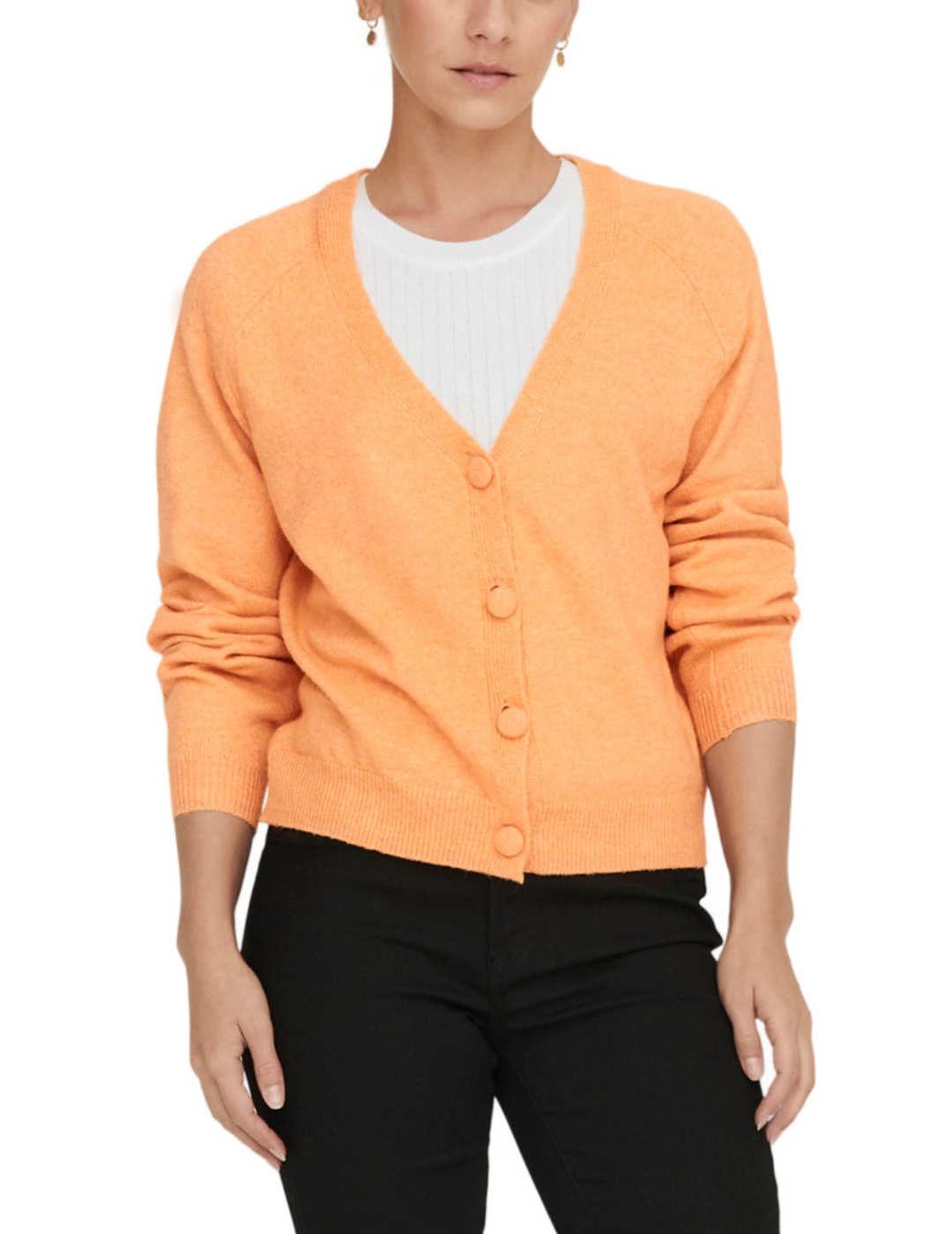 Cardigan Only Rica corto naranja para mujer