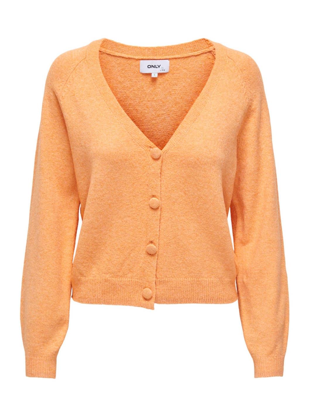 Cardigan Only Rica corto naranja para mujer