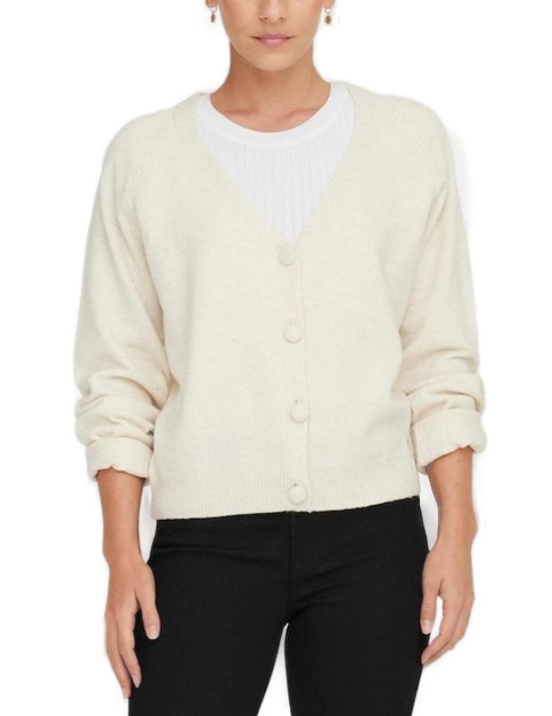 Cardigan Only Rica corto beige para mujer