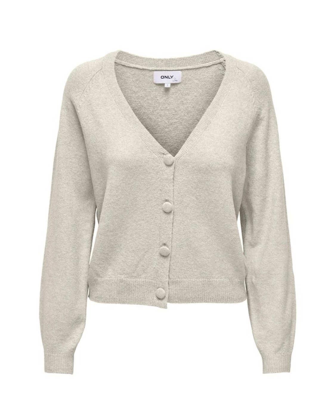 Cardigan Only Rica corto beige para mujer