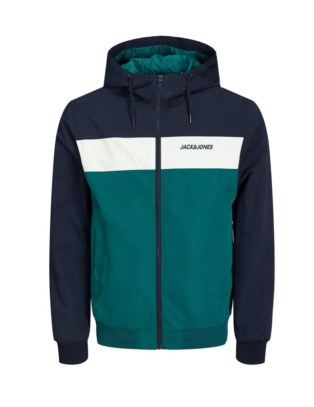 Chaqueta Jack&Jones Rush verde, marino y blanca para hombre