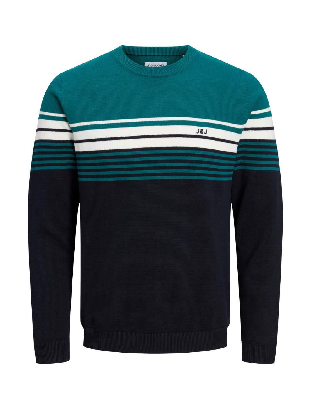 Jersey de punto Jack&Jones Swear marino/verde para hombre