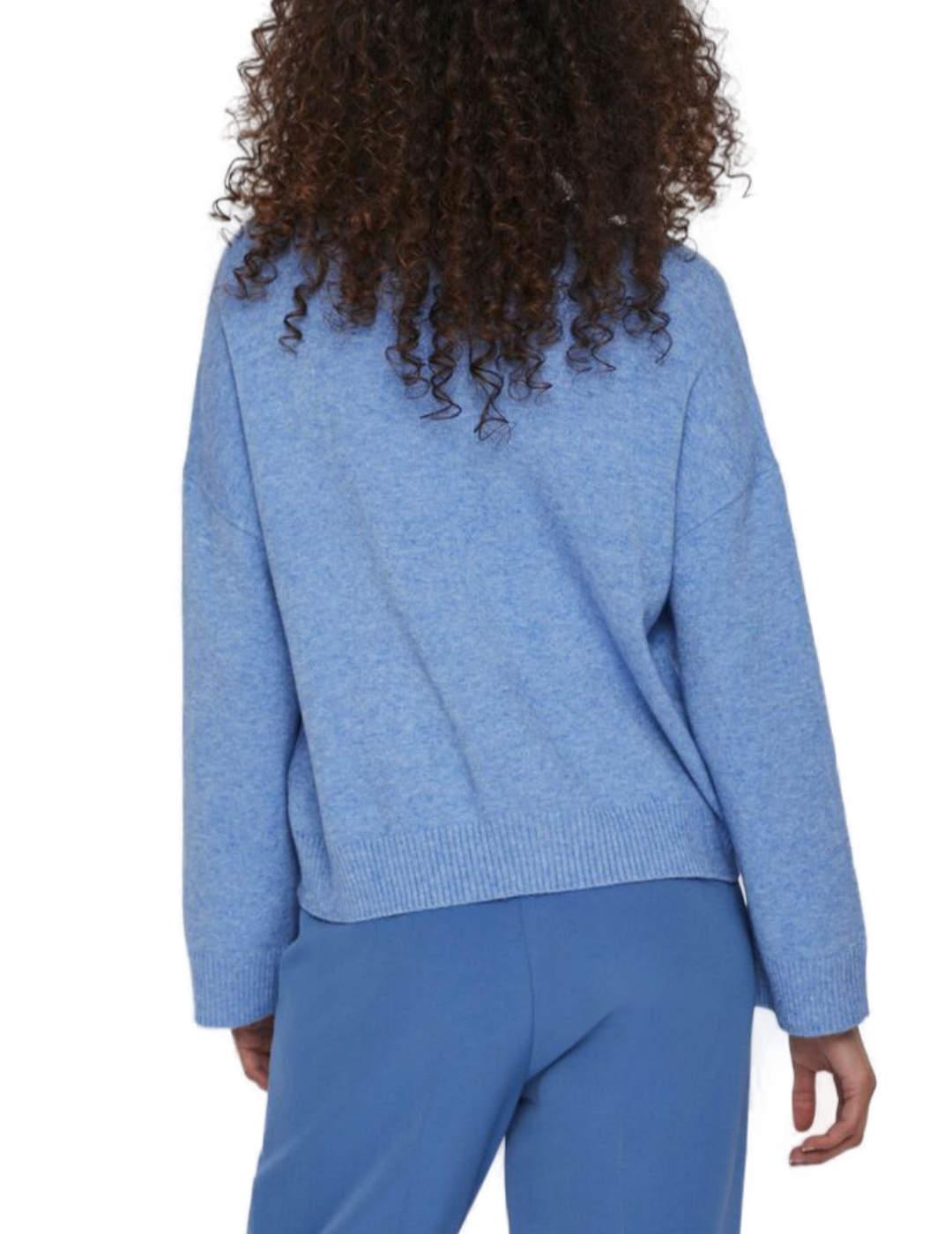 Cardigan Vila Ril celeste corto para mujer