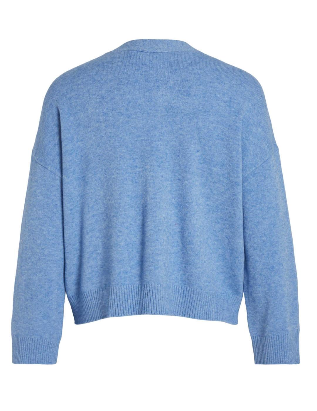 Cardigan Vila Ril celeste corto para mujer