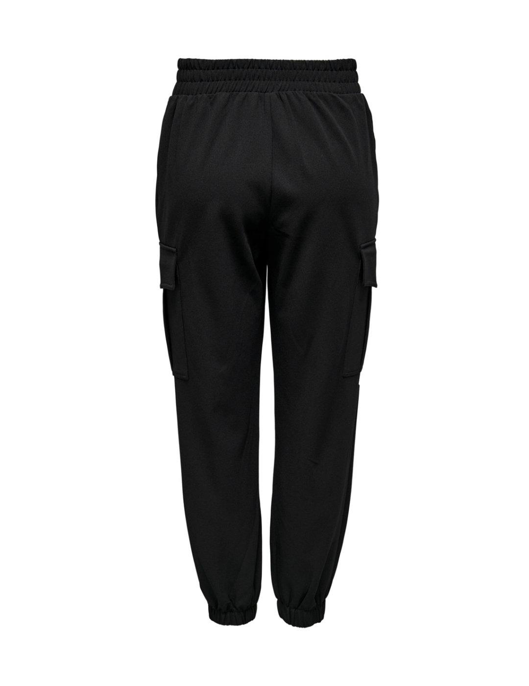 Pantalón Only cargo elástico negro de mujer