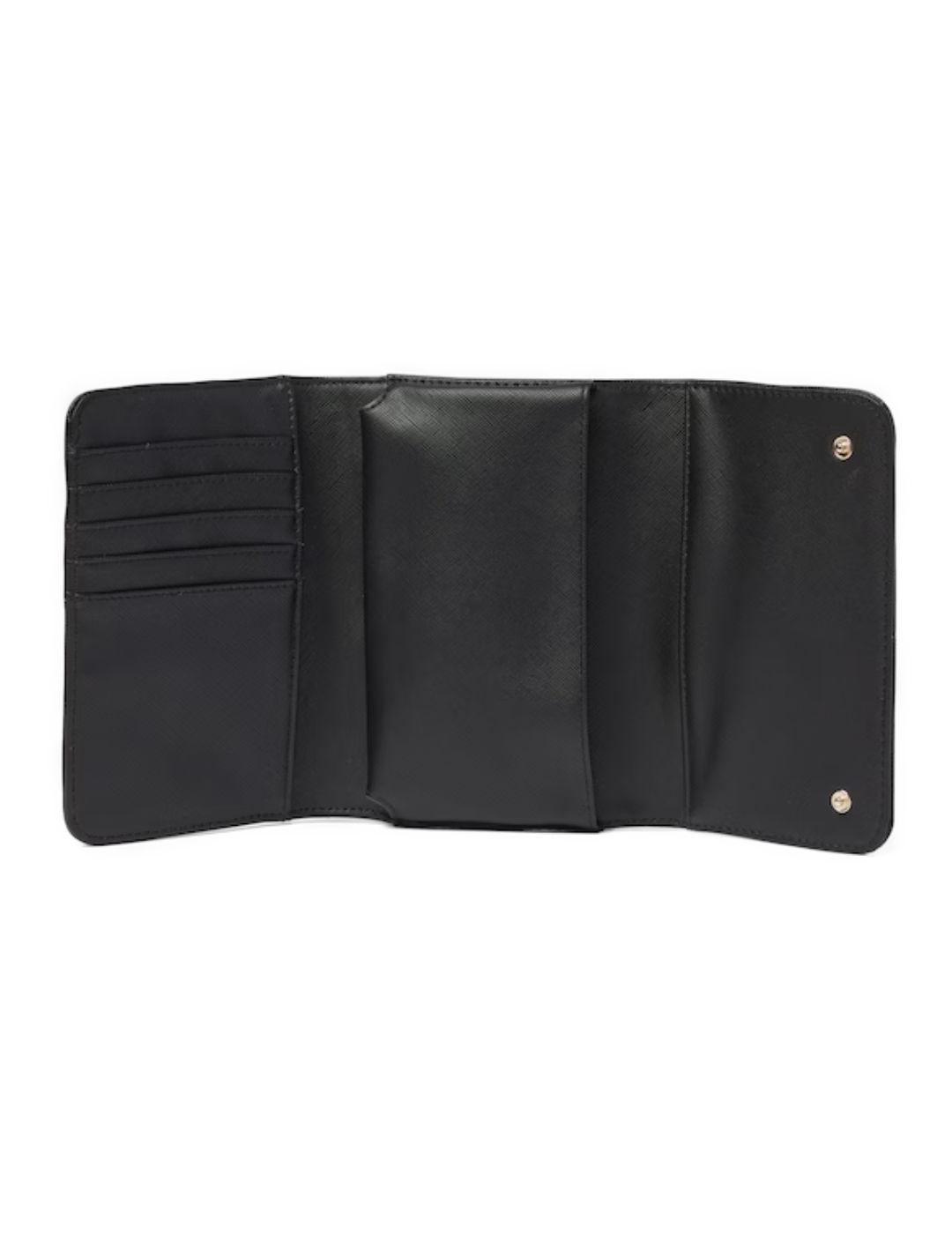 Bolso Guess tipo cartera negro con solapa para mujer