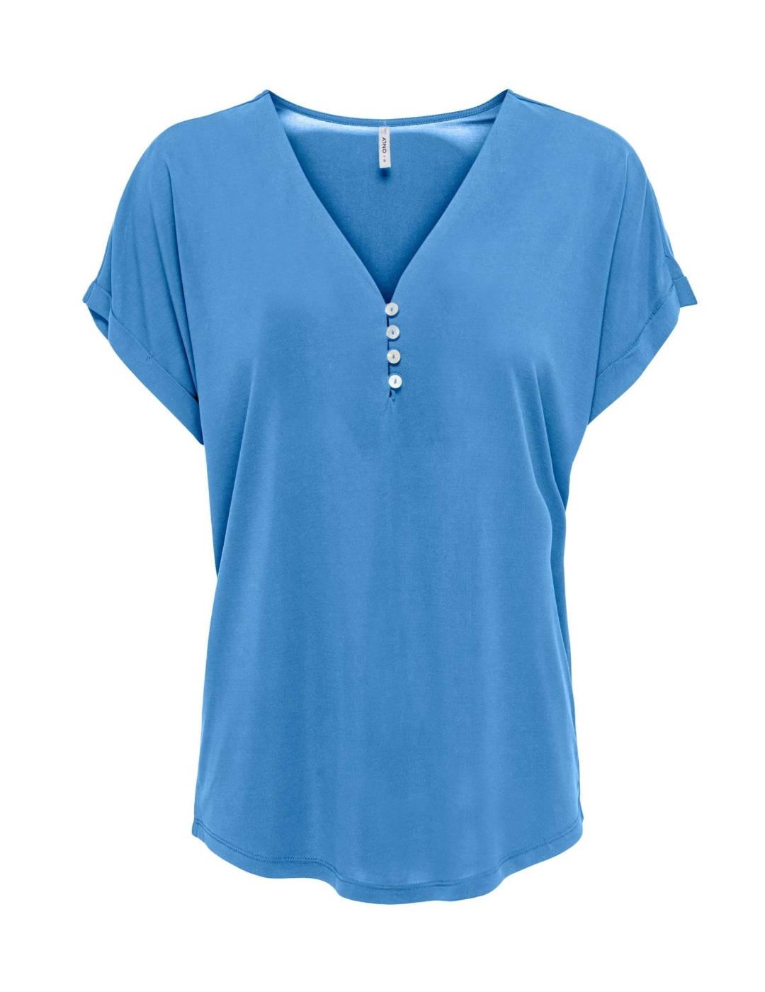 Camiseta Only Free celeste manga corta para mujer