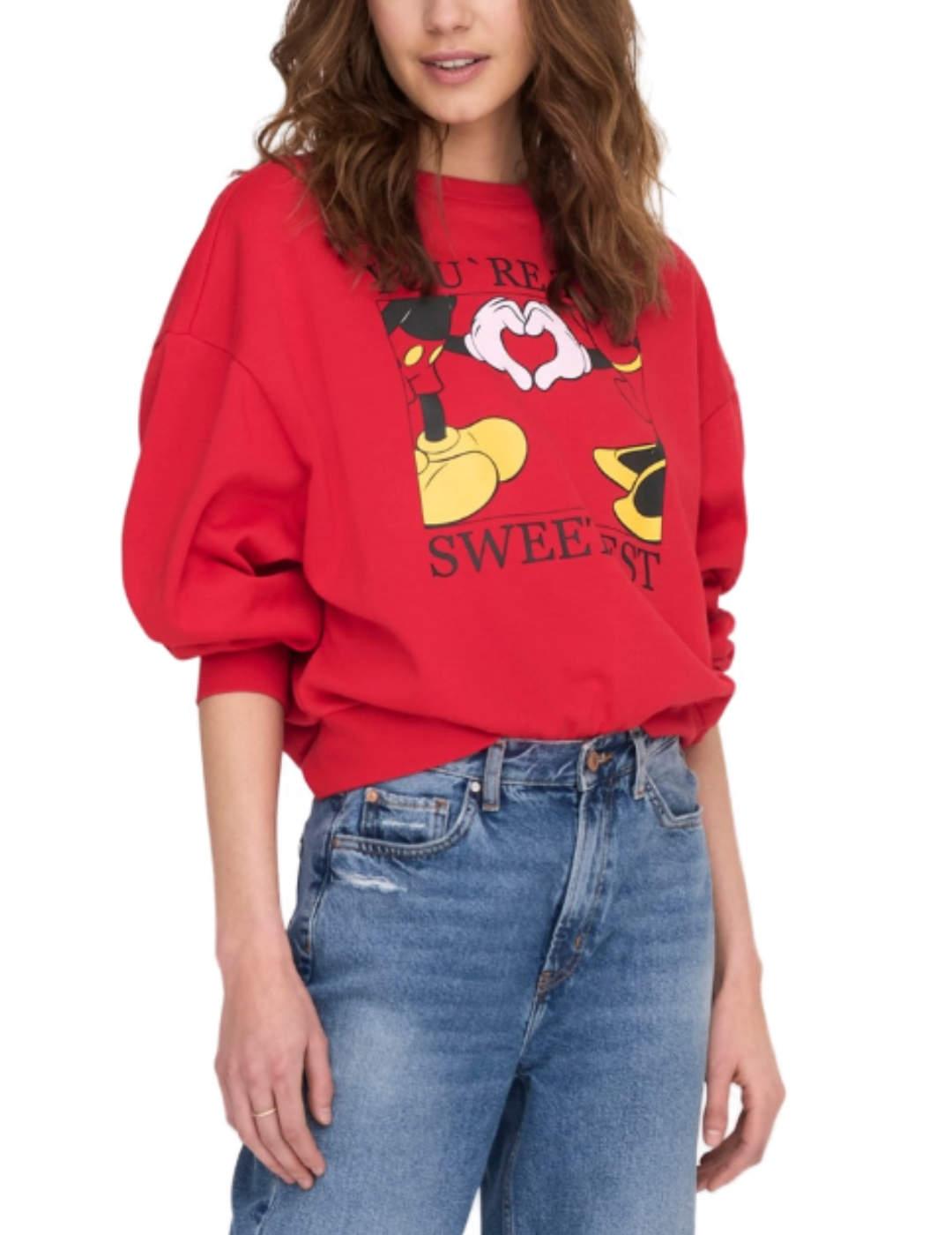 Sudadera Mickey y Minnie Only SV Disney rojo para mujer