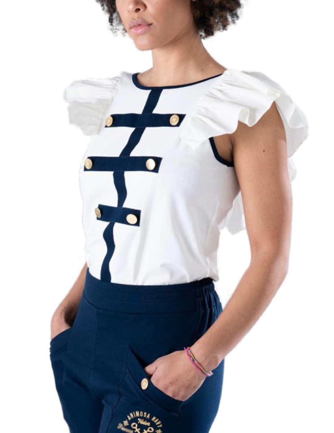 Camiseta Animosa Navy tirantes marinera para mujer