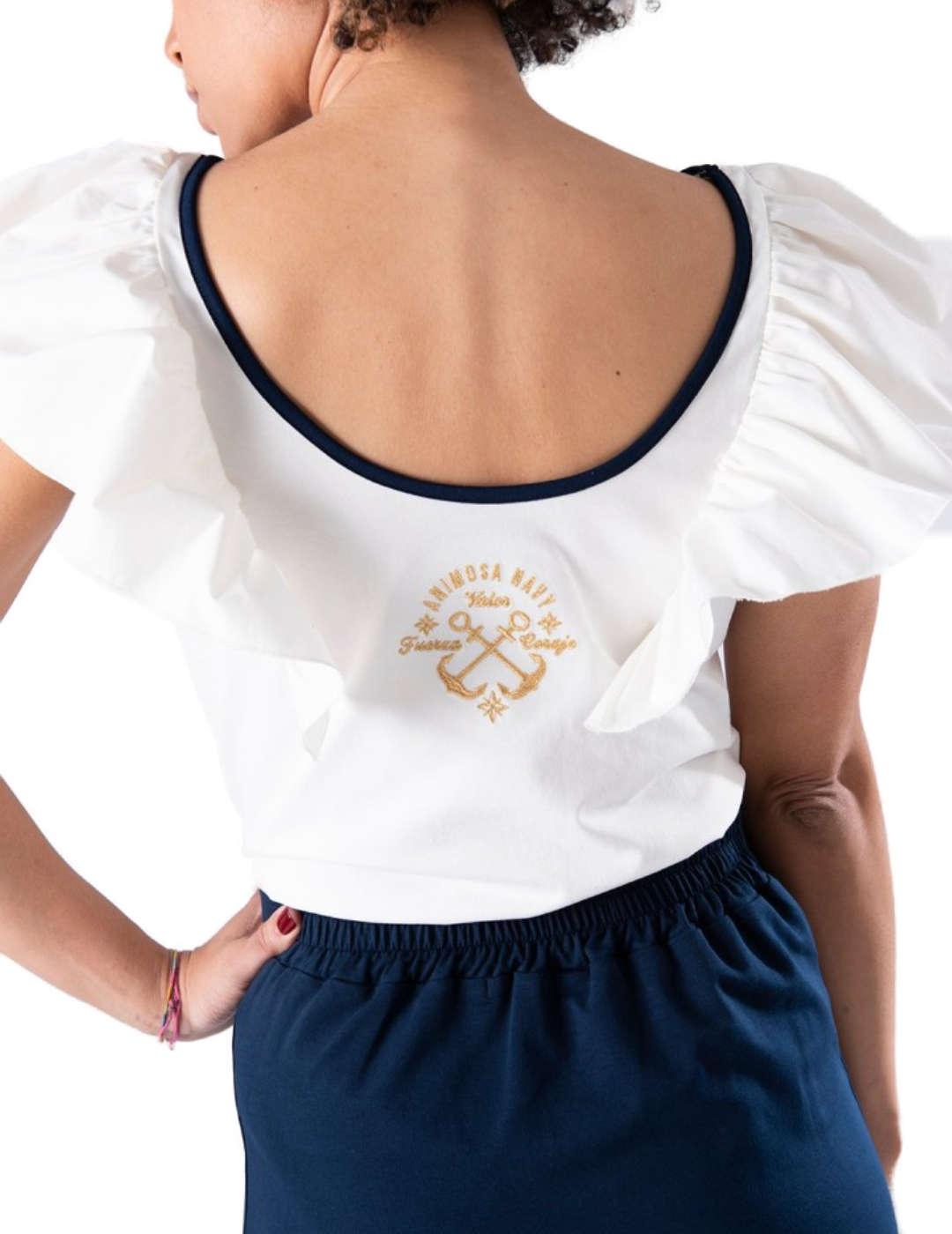 Camiseta Animosa Navy tirantes marinera para mujer