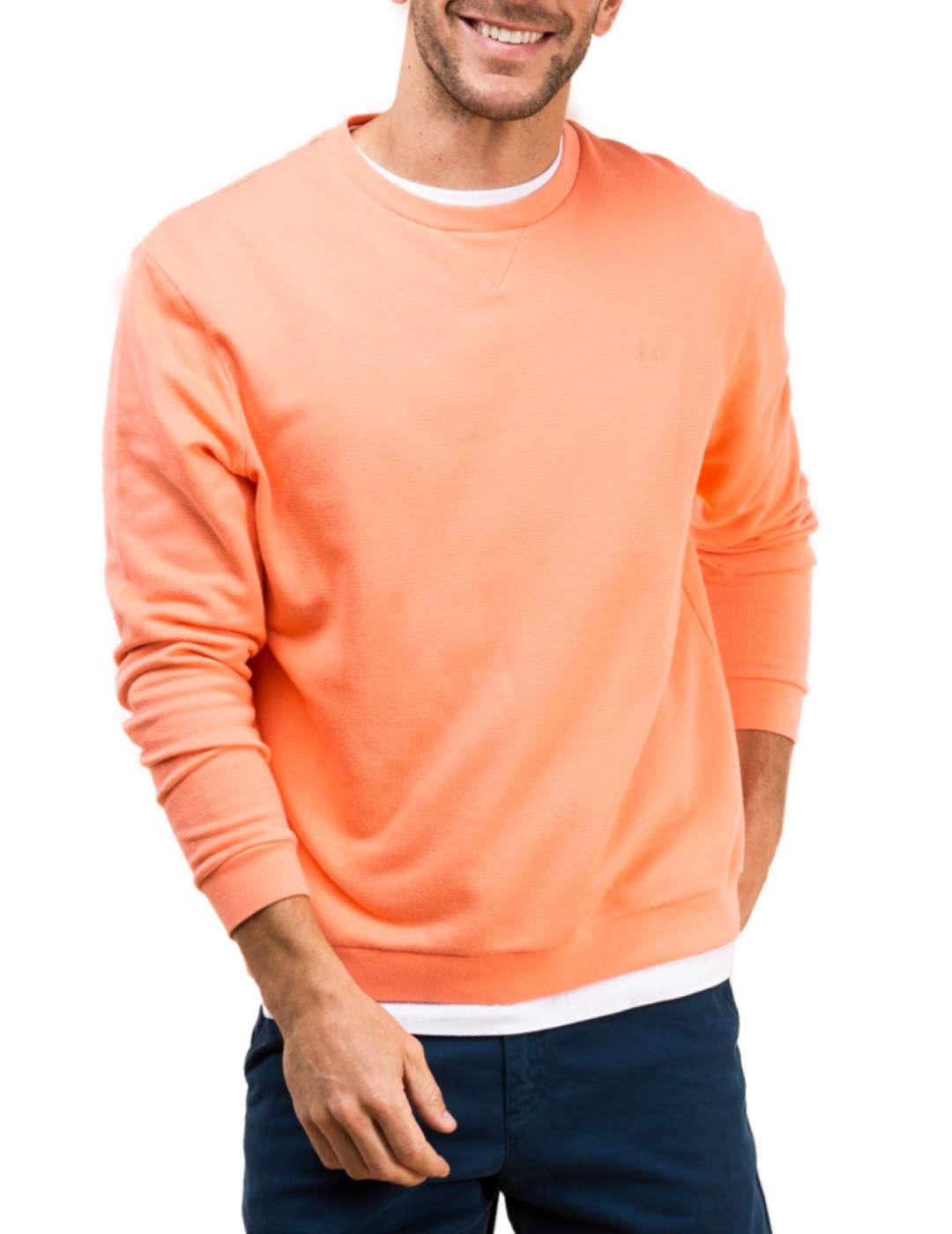 Sudadera algodón Scotta Classic coral fluor para hombre