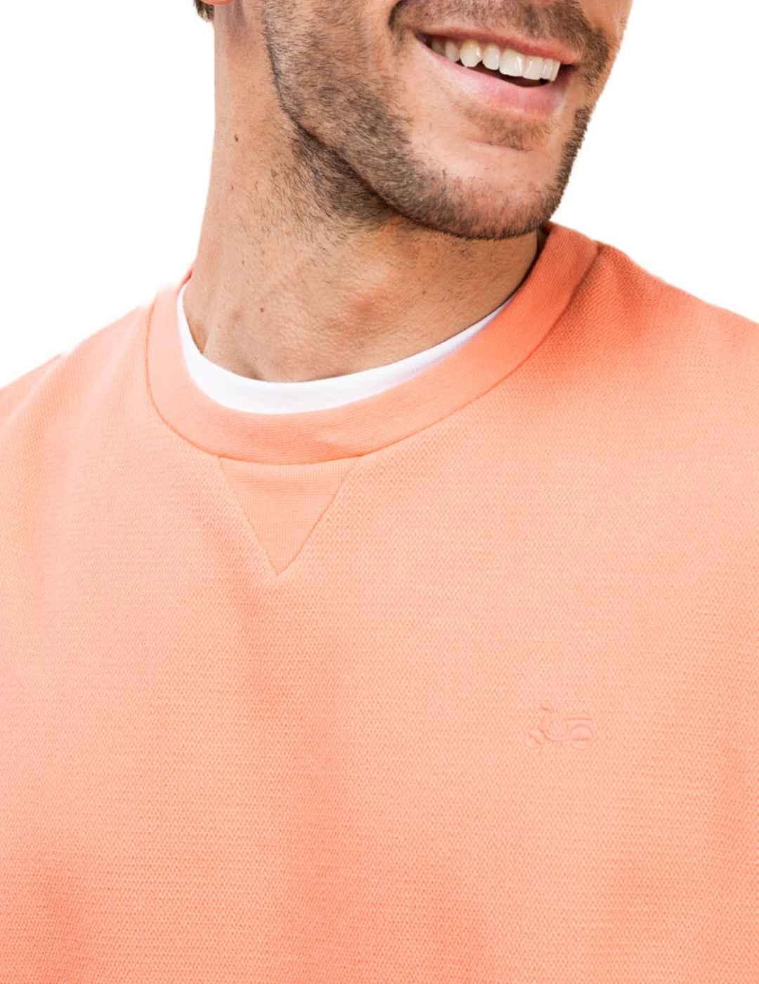 Sudadera algodón Scotta Classic coral fluor para hombre