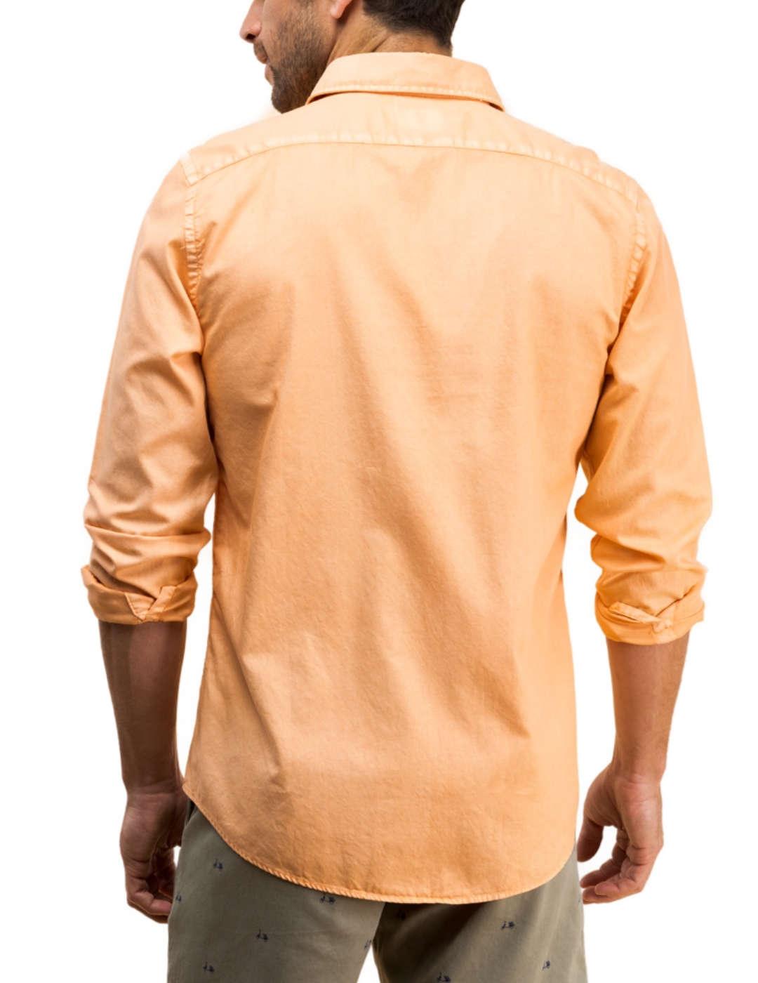 Camisa Scotta algodón  estructura melocotón de hombre