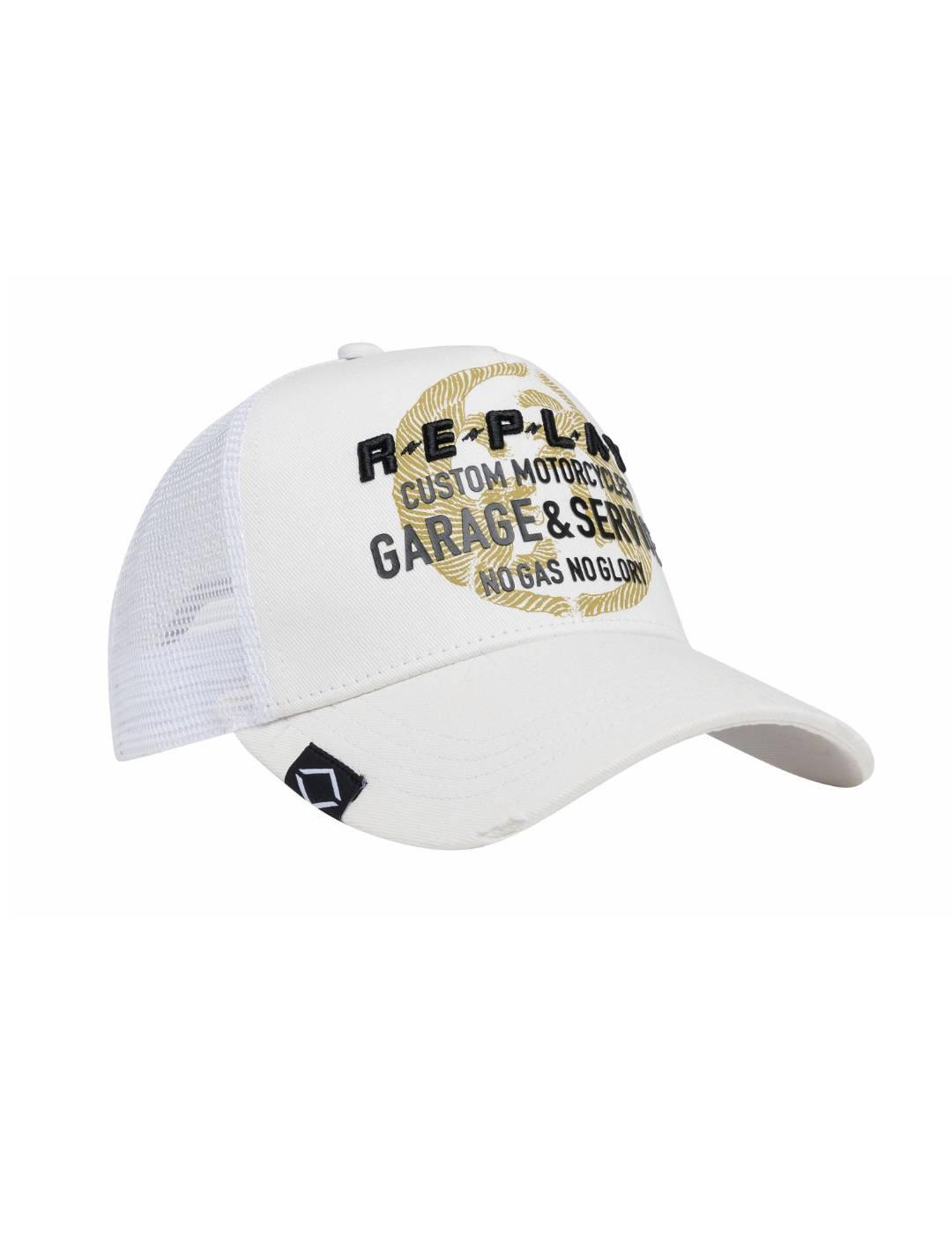 Gorra Replay blanca águila ajustable unisex