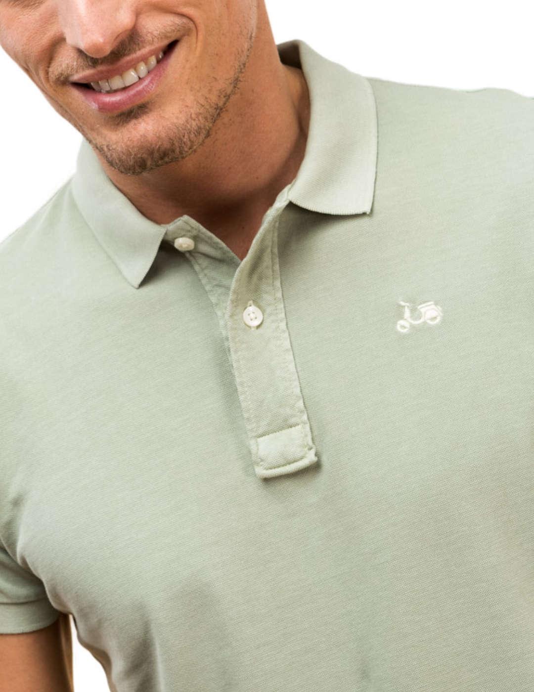 Polo Scotta Tinte verde khaki manga corta para hombre