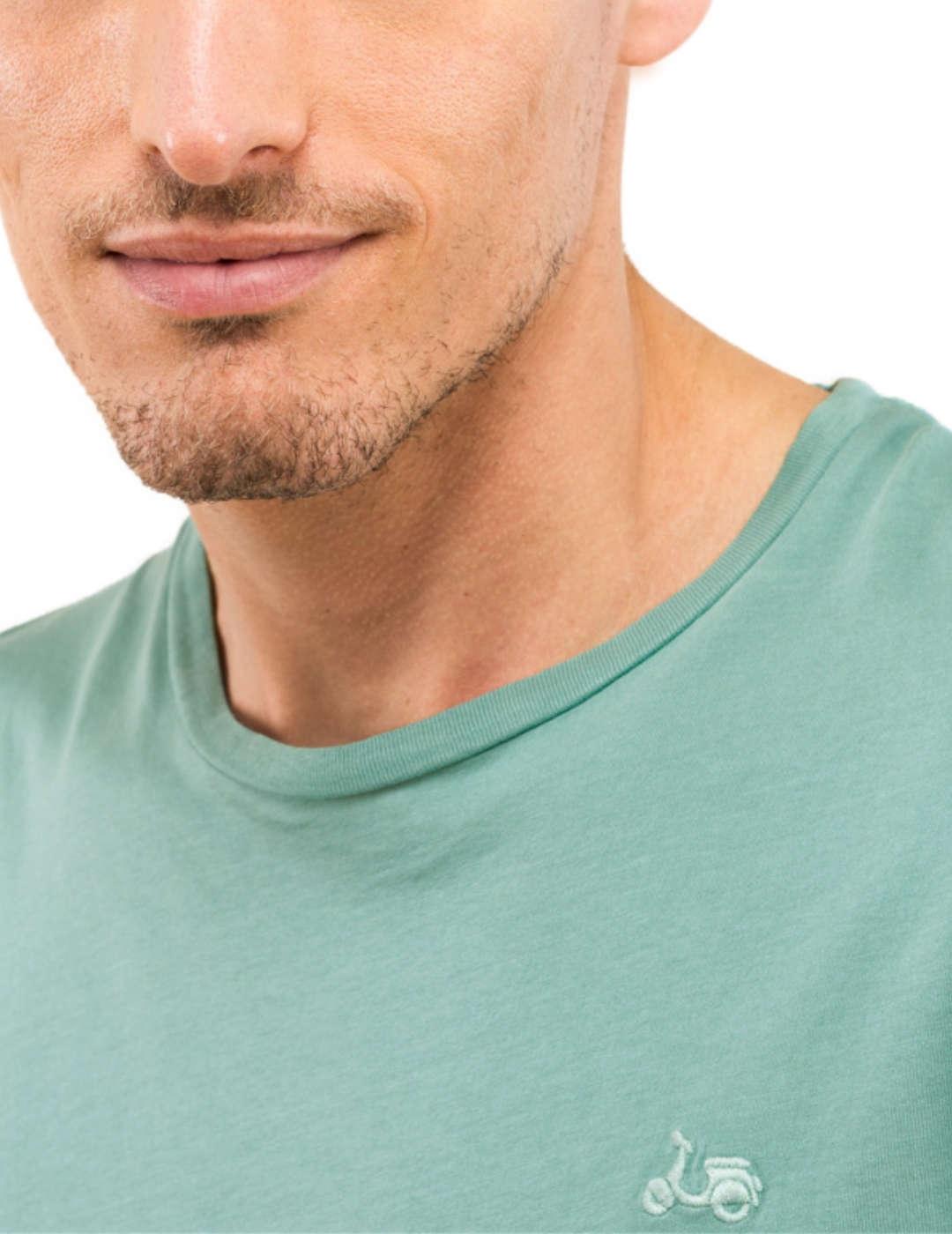 Camiseta Scotta Orgánica verde grisáceo manga corta  hombre