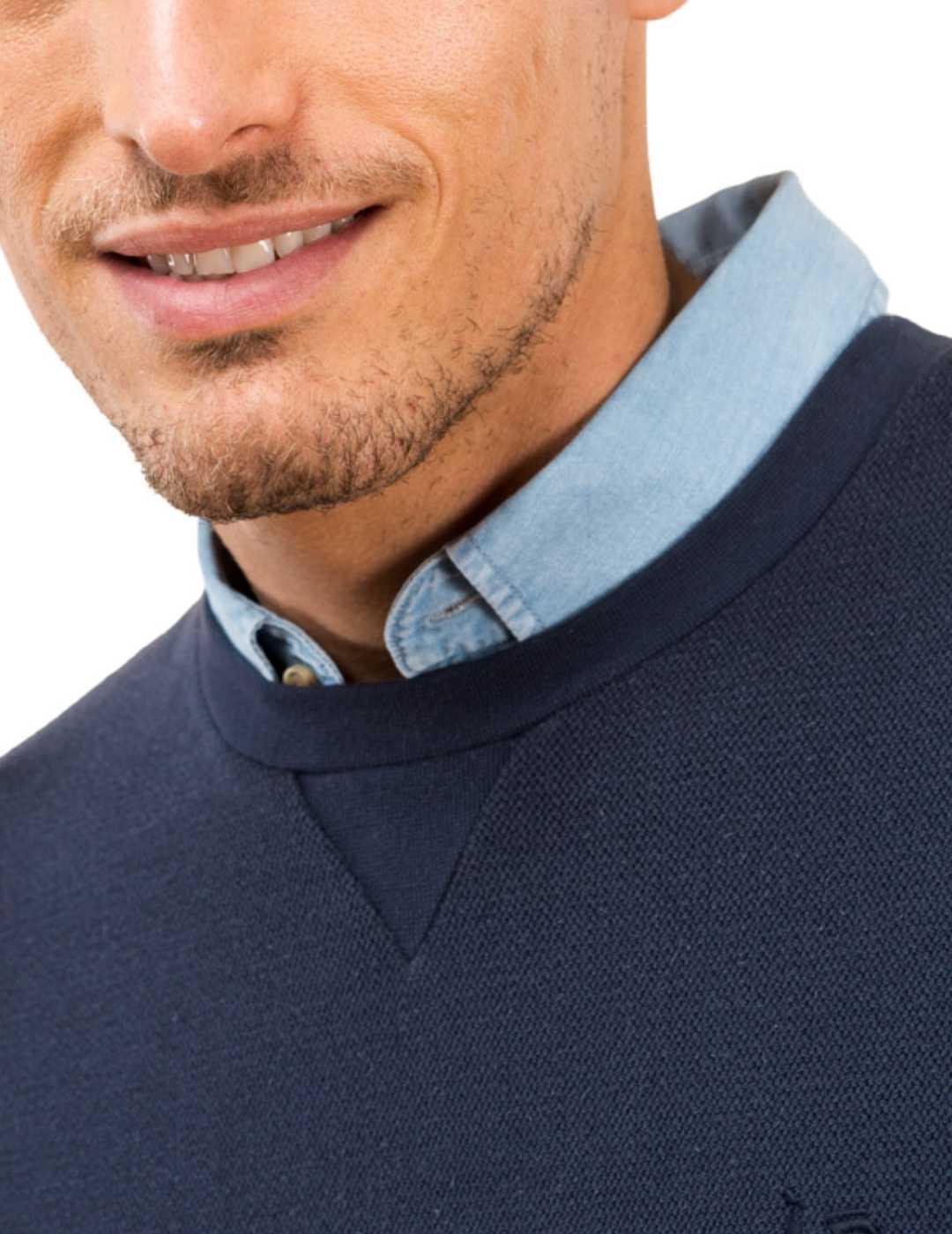 Sudadera Scotta Classic azul marino cuello redondo de hombre