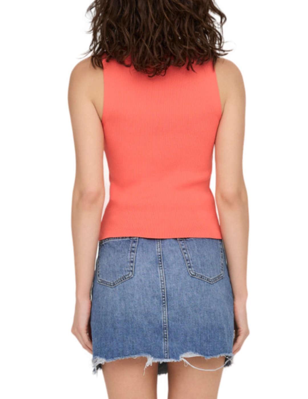 Top Only Bianka color coral para mujer
