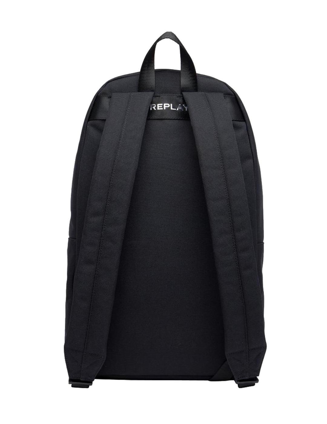 Mochila Replay negra con cremallera unisex