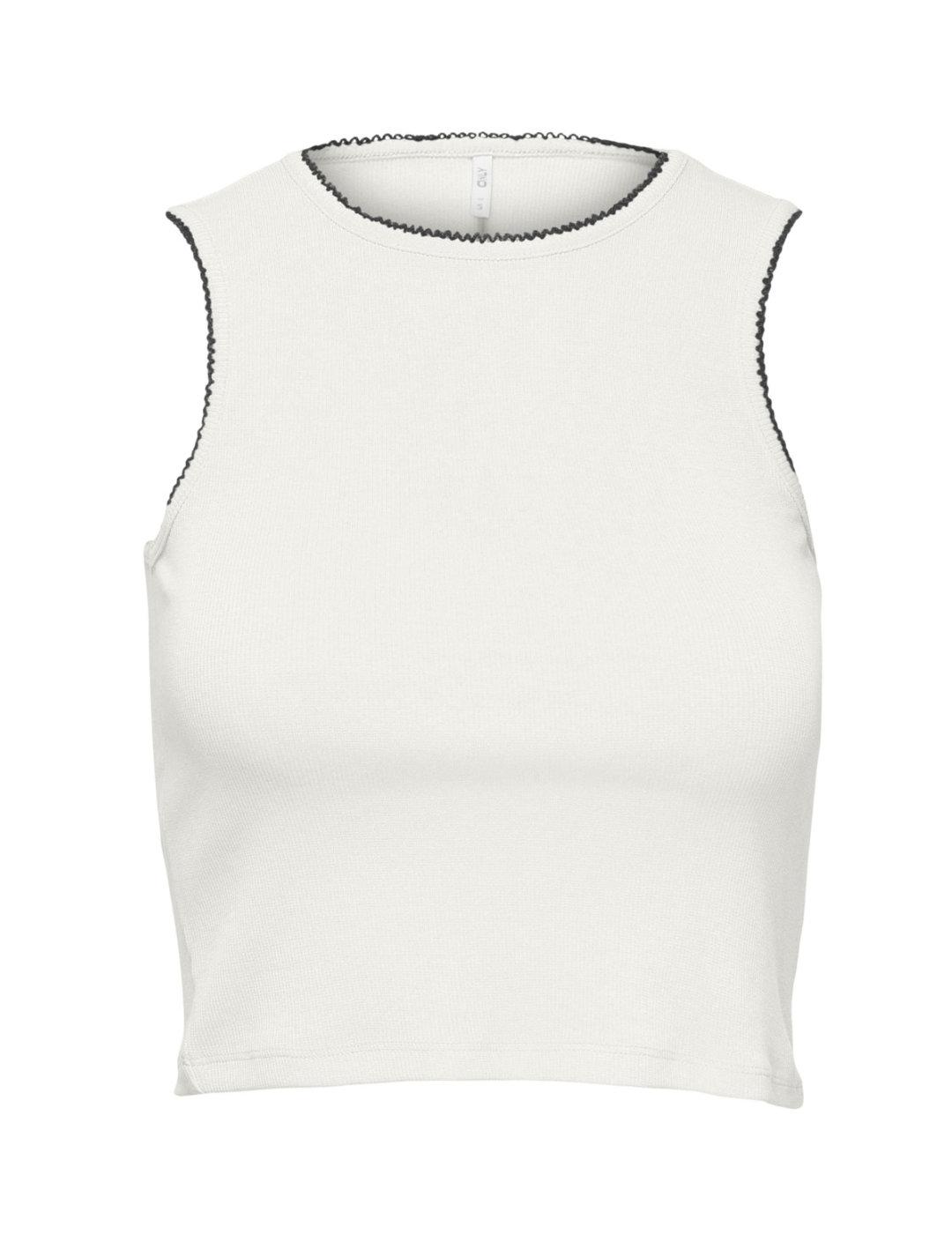 Top cuello halter sin mangas Only blanco para mujer