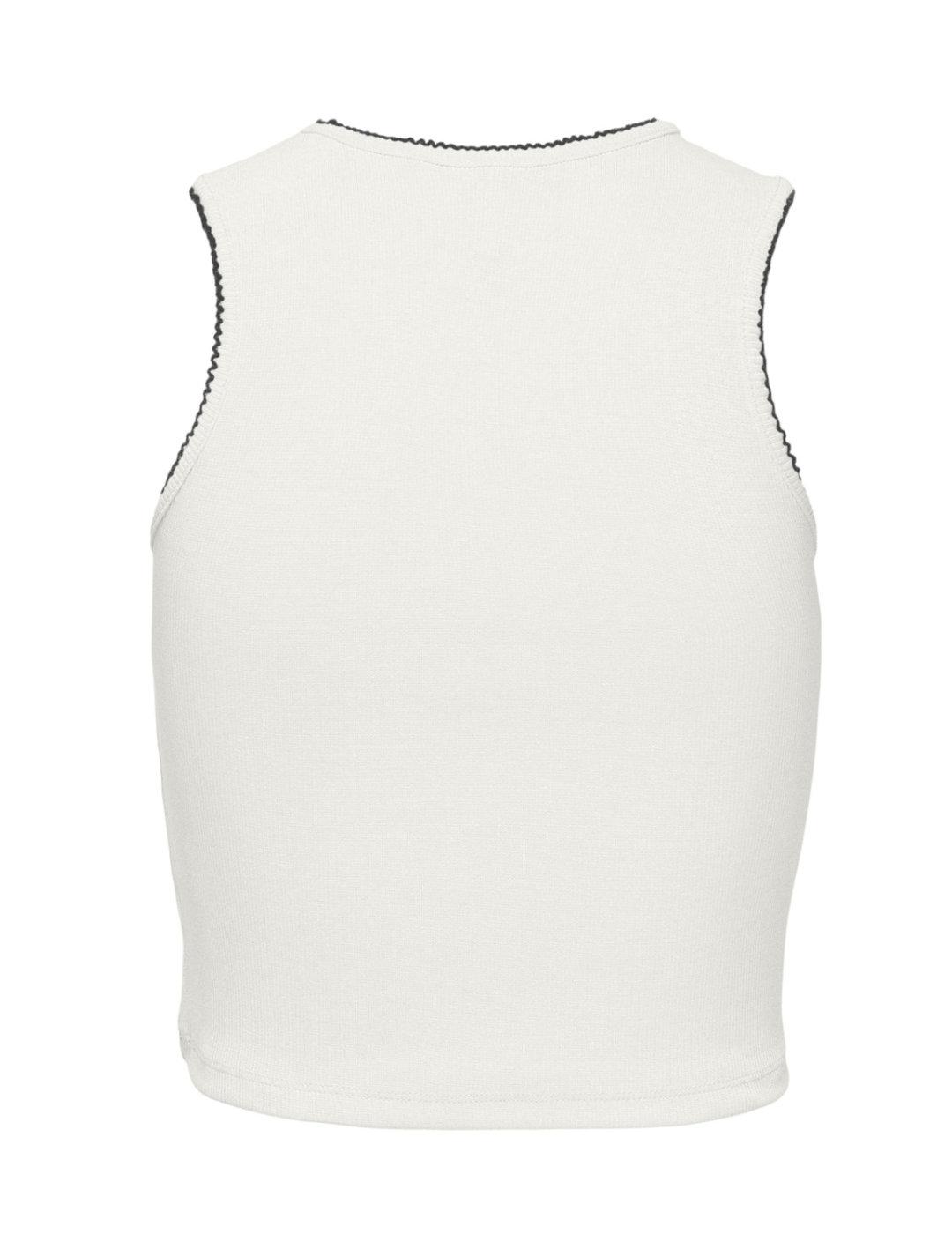 Top cuello halter sin mangas Only blanco para mujer
