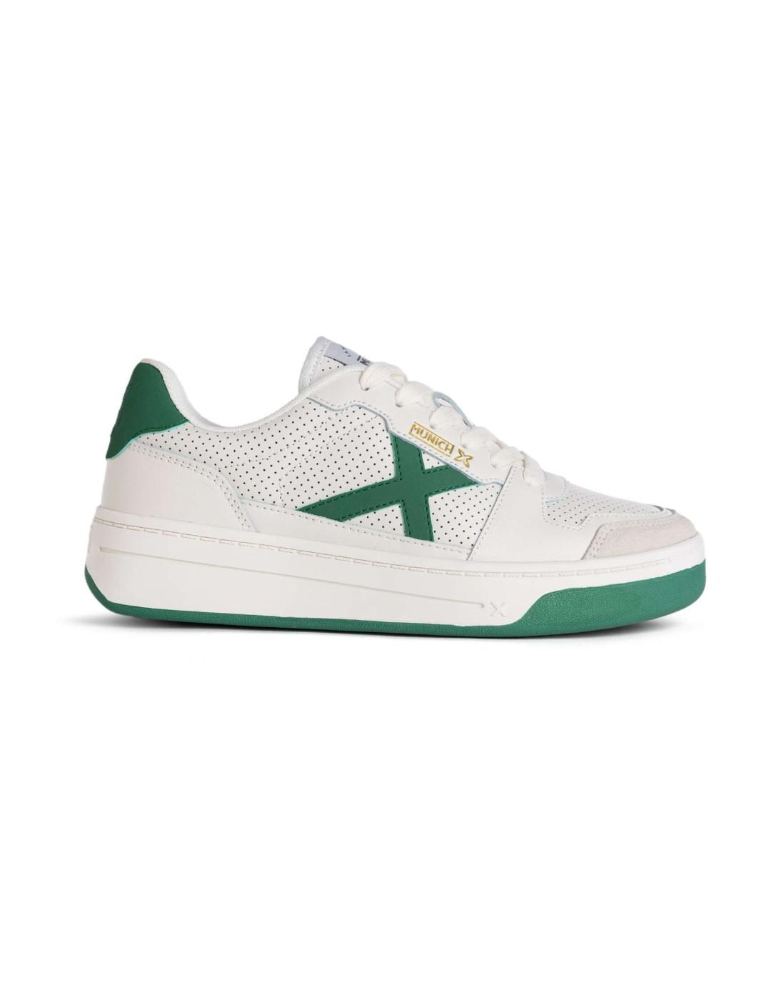 Zapatilla Munich Point 04 blancas y verdes unisex