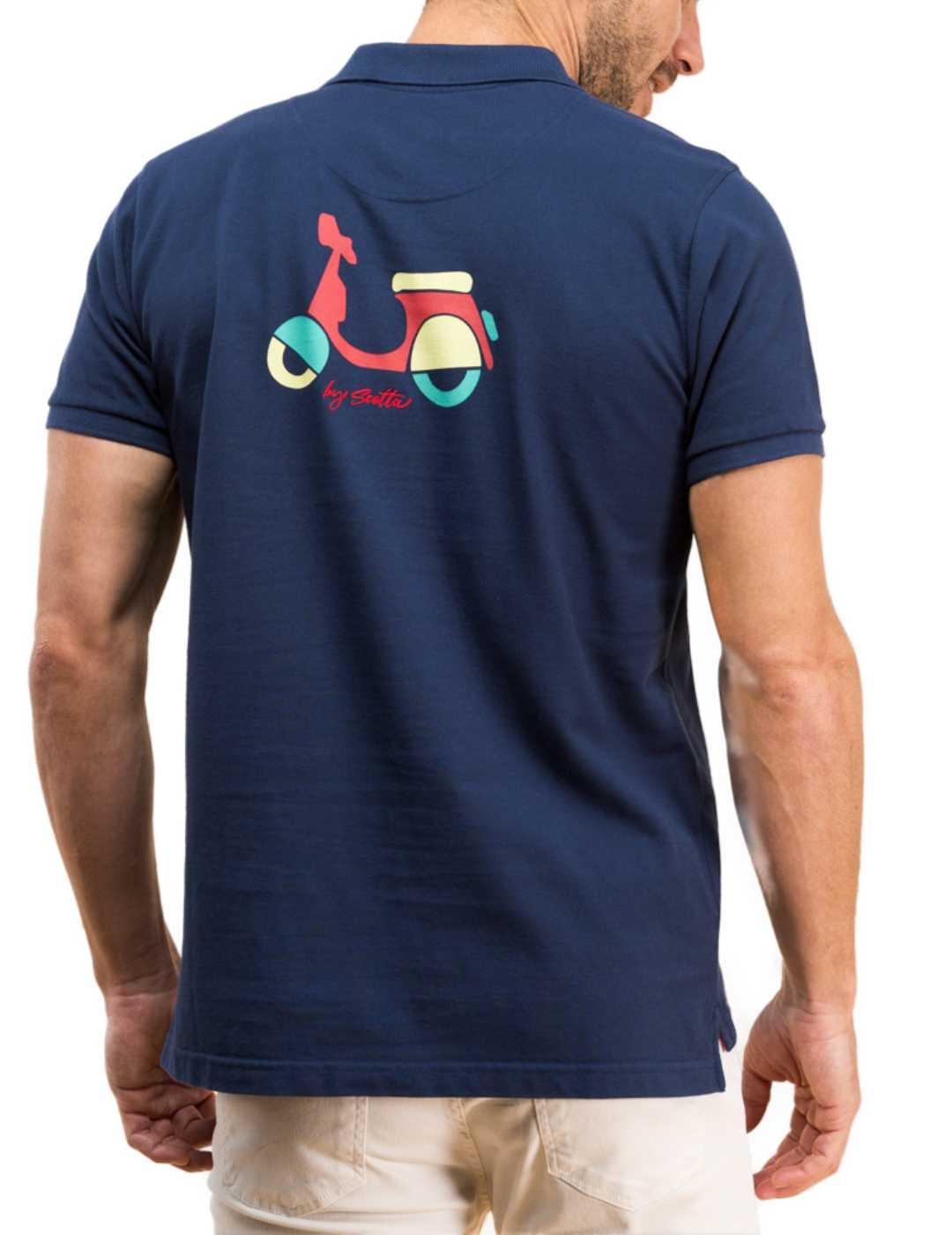 Polo Scotta logo moto marino manga corta para hombre