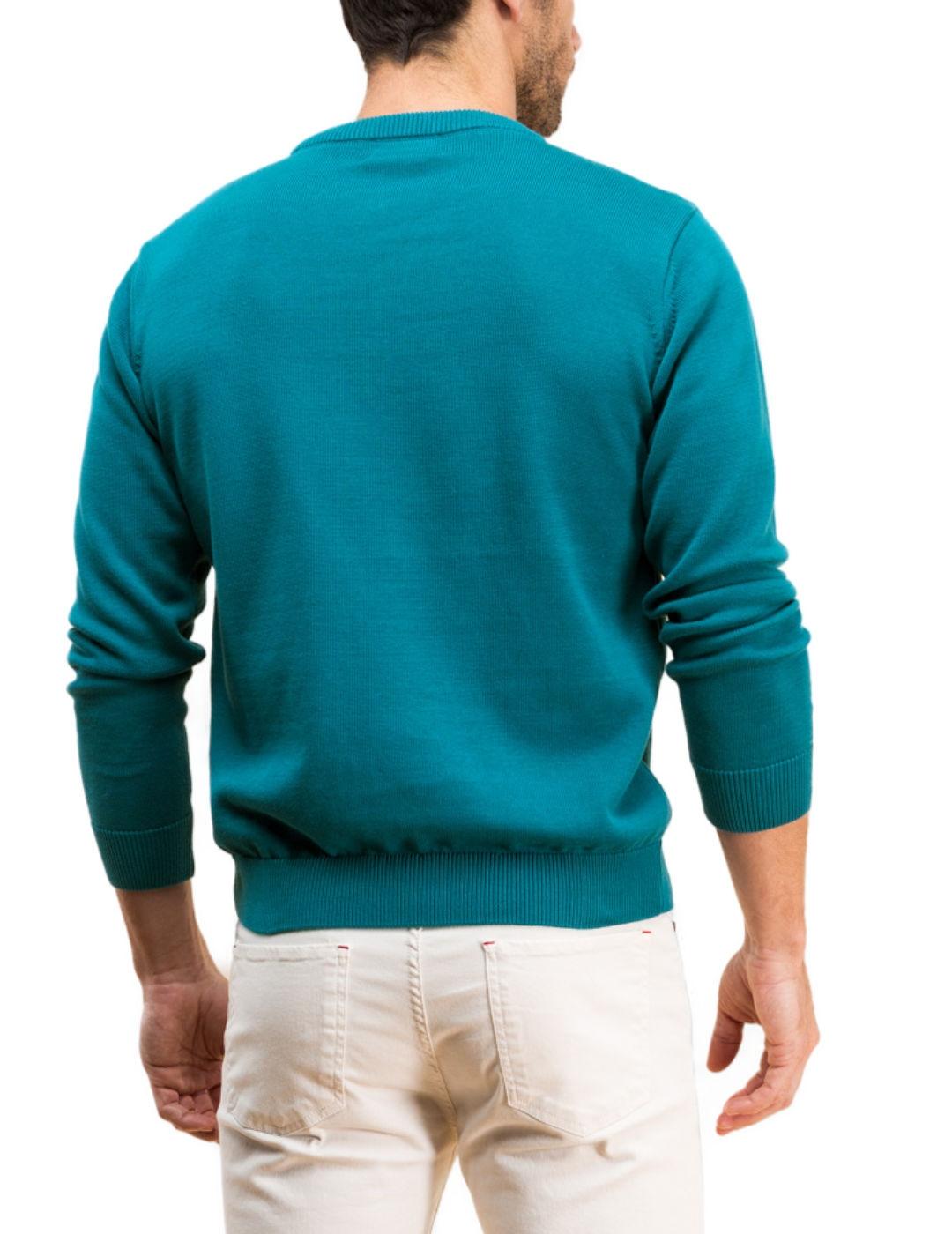 Jersey Scotta oceano verde de punto para hombre